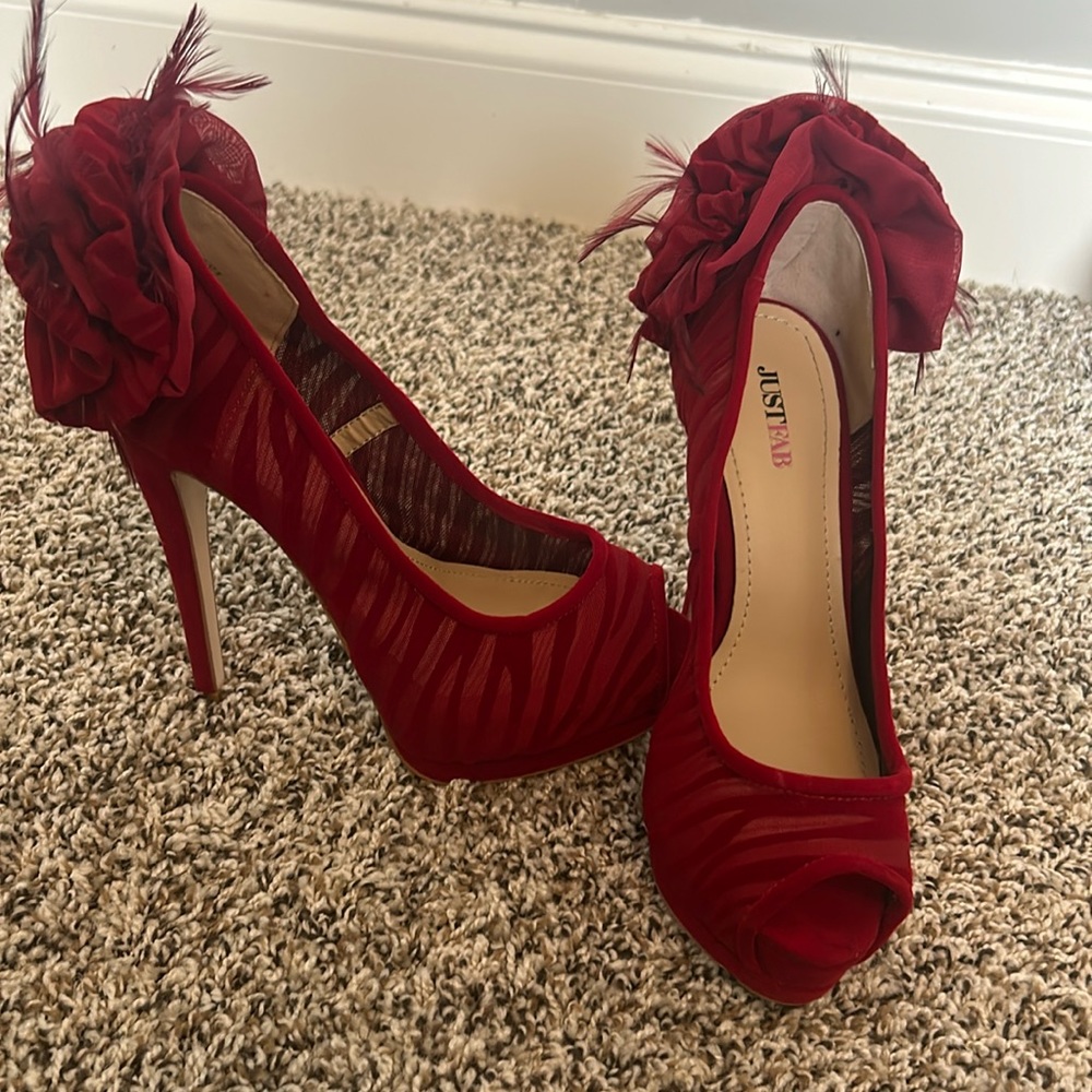 Justfab super high red heels. Size 7.5